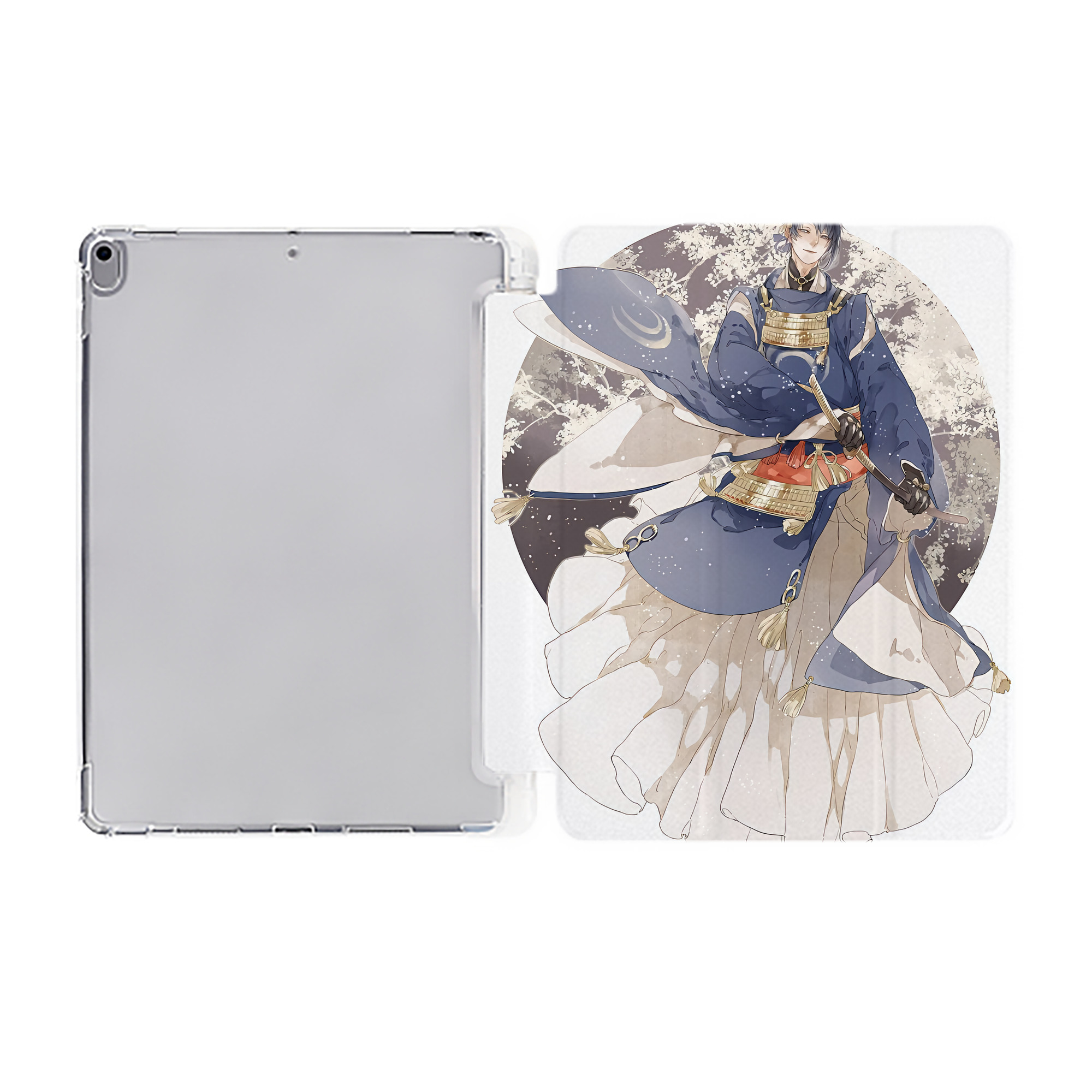 （画像用） 刀剣乱舞 Touken Ranbu IPad ケース ペン収納付き 三つ折りスタンド PUレザー×シリコン 対応機種9.5/10.5/10.9インチ